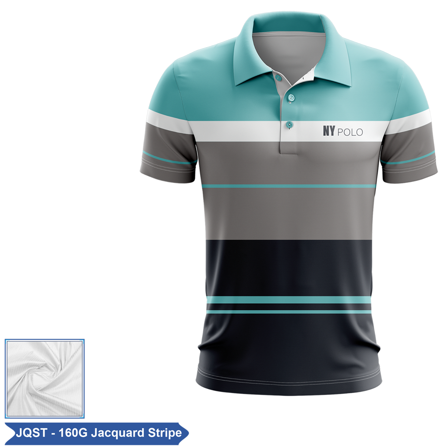Sublimation Short Sleeve Polo - 160G Jacquard Stripe - Men, 2