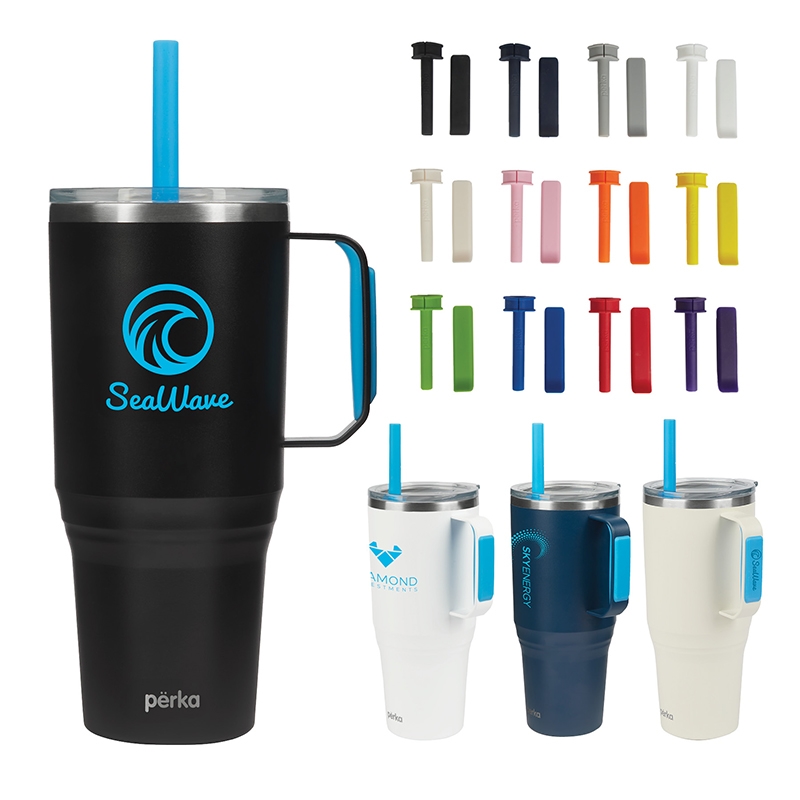 Perka® Portofino 36 oz. Double Wall Recycled Stainless Steel Travel Mug 68