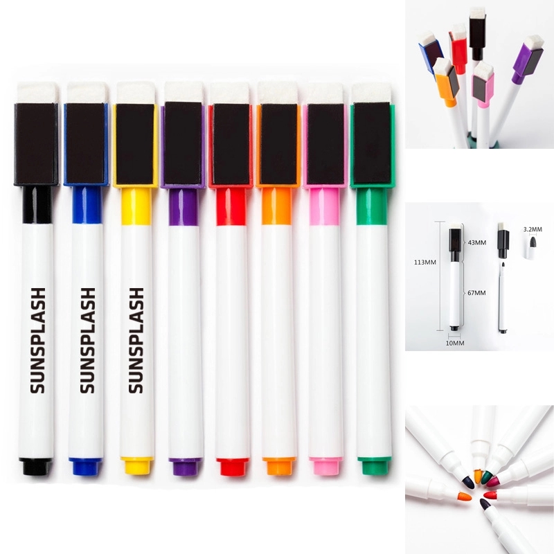 Colorful Magnetic Whiteboard Pen with Eraser 2