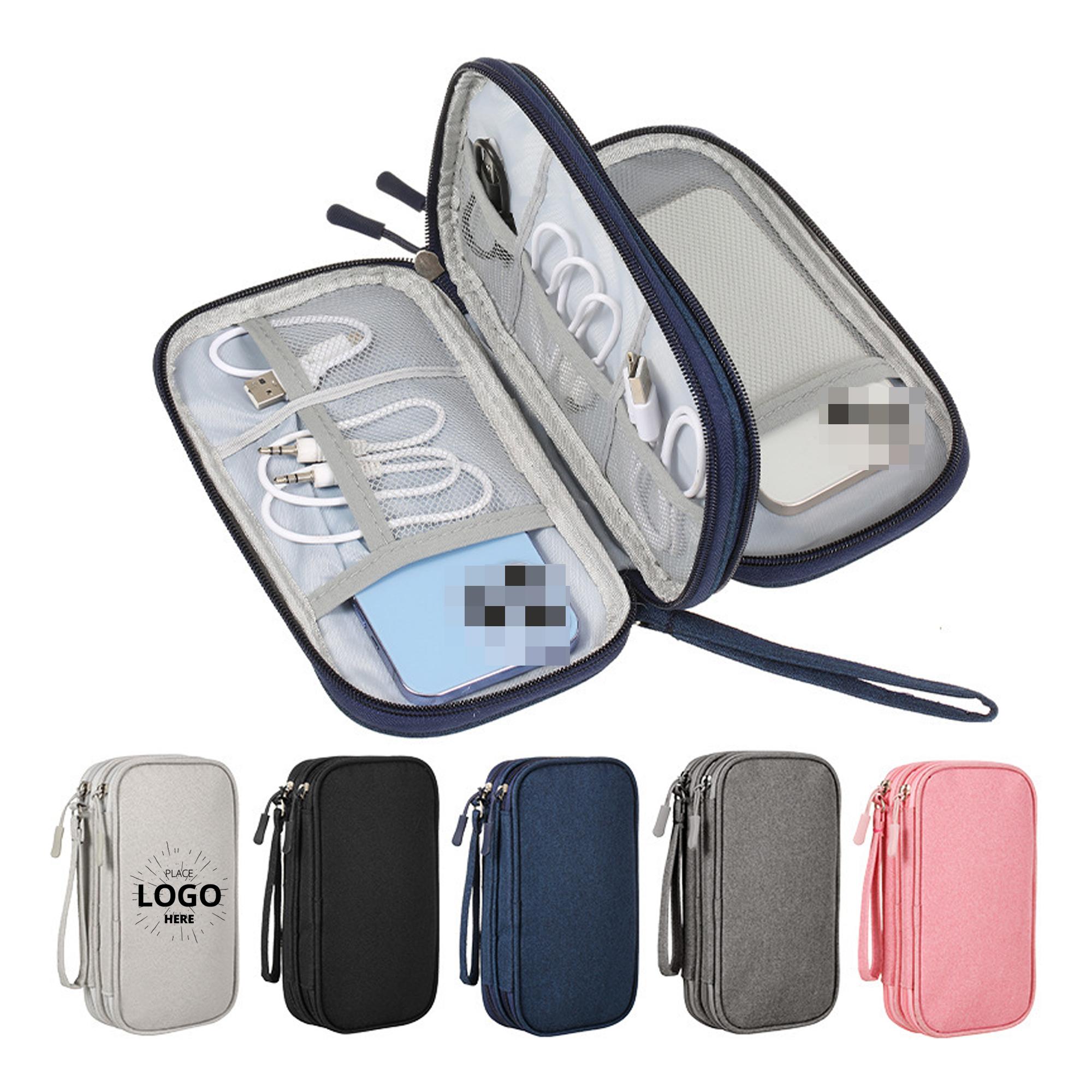 Double Layer Electronics Organizer Travel Case 1