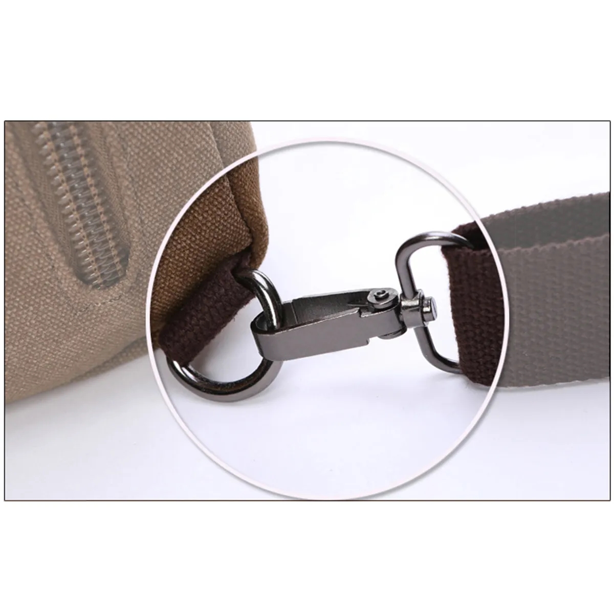Casual Canvas Crossbody Sling Bag With Leather Accents 6