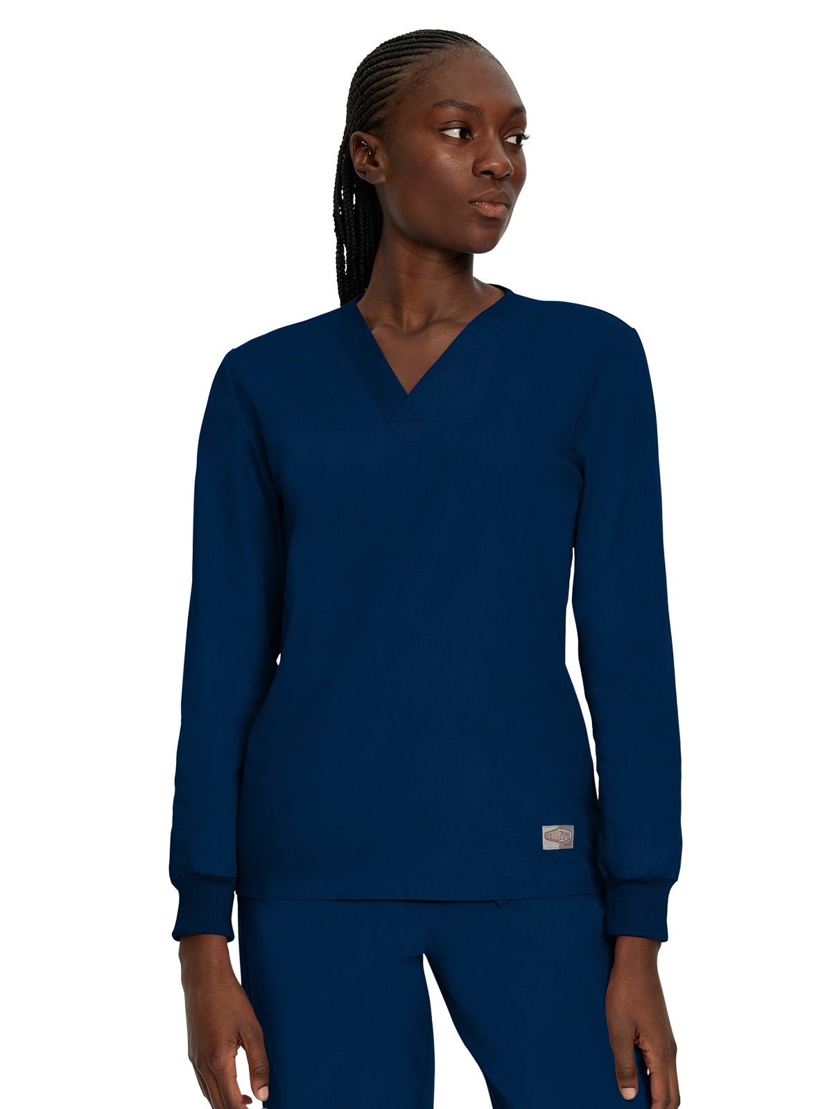 Landau - ScrubZone - Unisex No-Pocket Crossover V-Neck Long-Sleeve Top 9