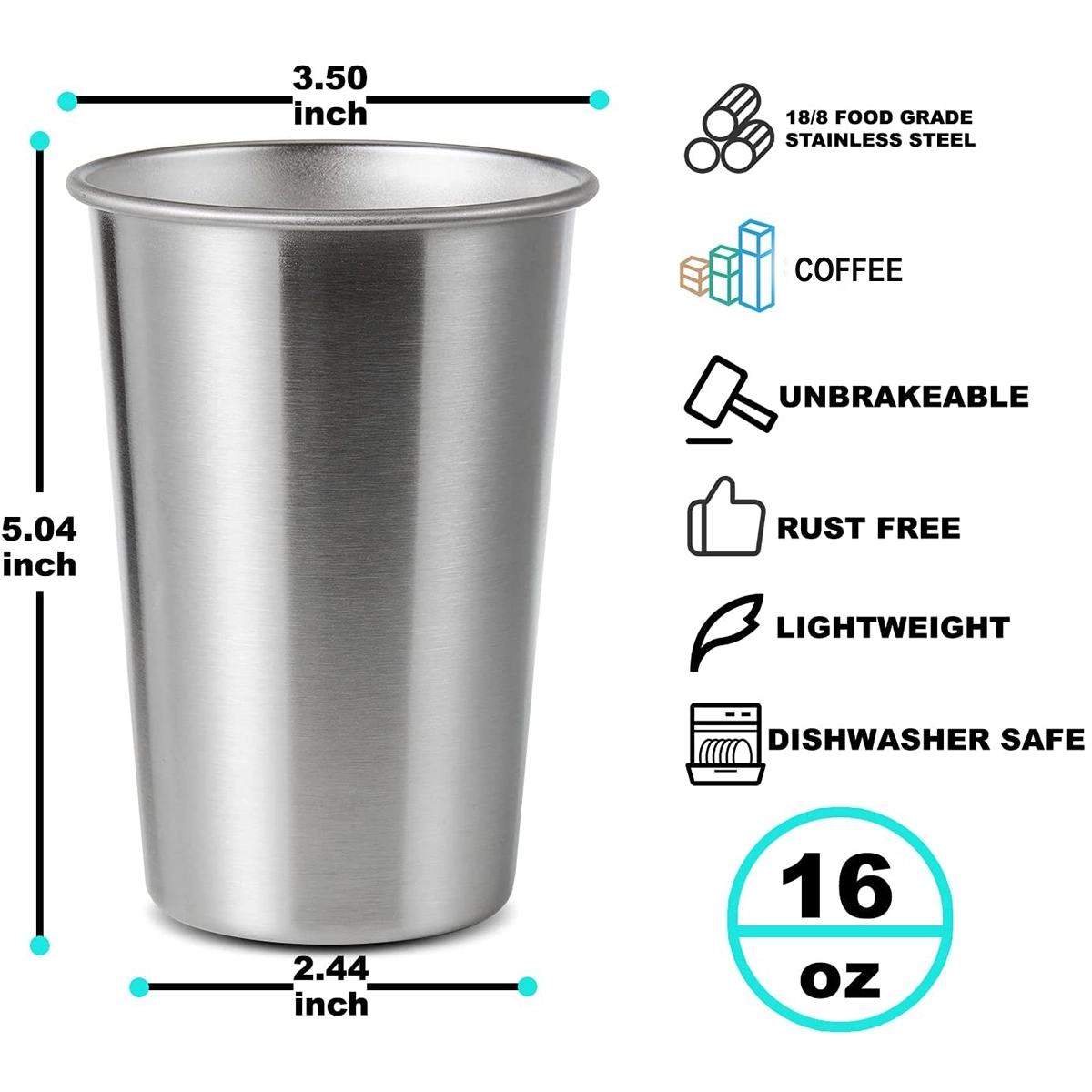 Stainless Steel Cups 12oz Pint Tumbler 3
