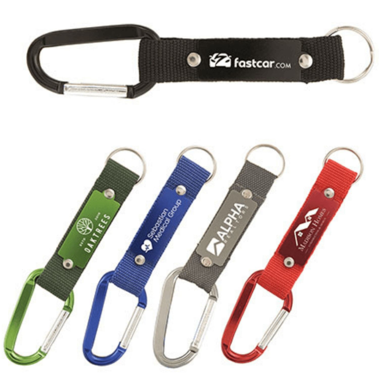 3/4" Aluminum Tag Carabiner Pocket Lanyards w/ Keyring 4