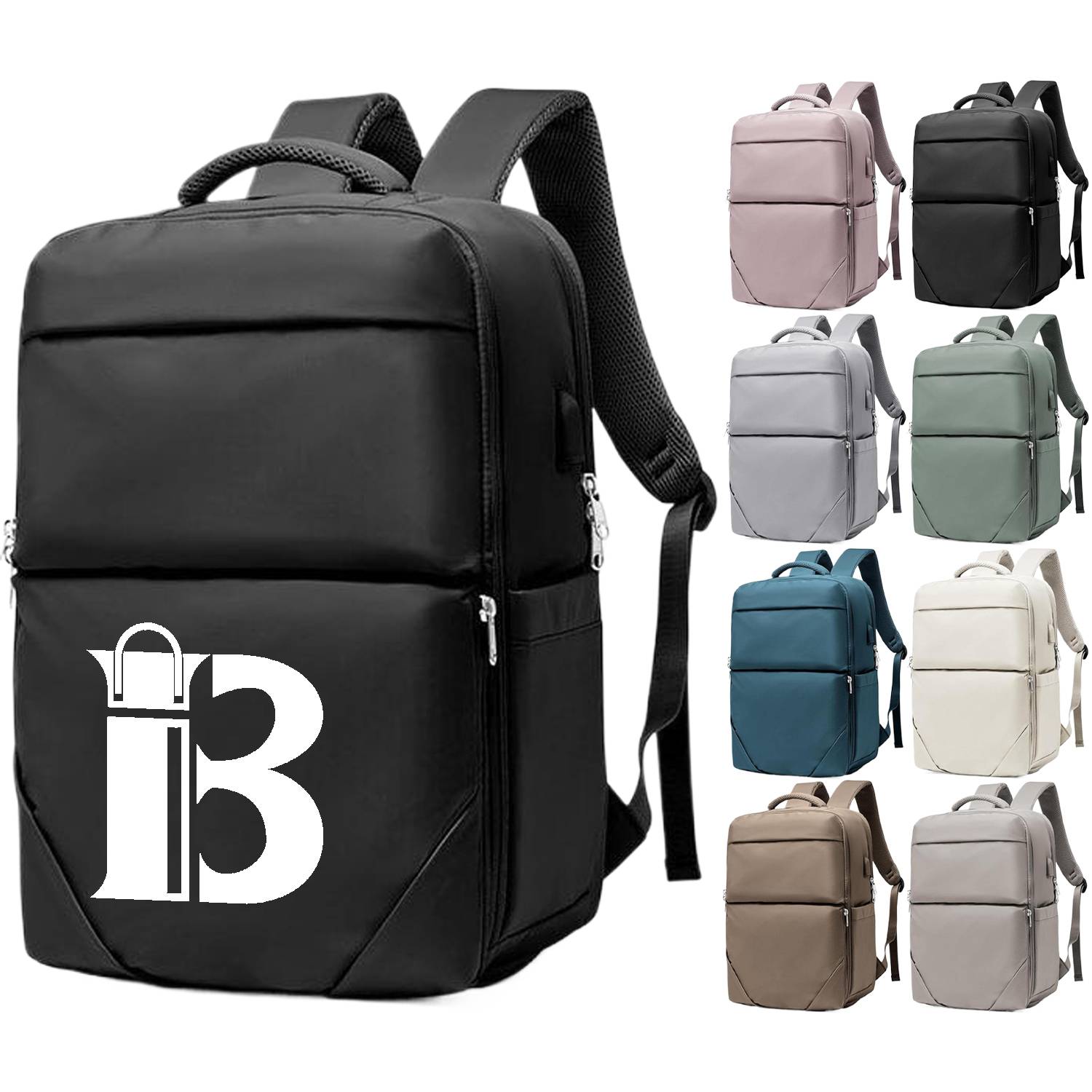 Large Nylon Travel Backpack w/ USB Port 2