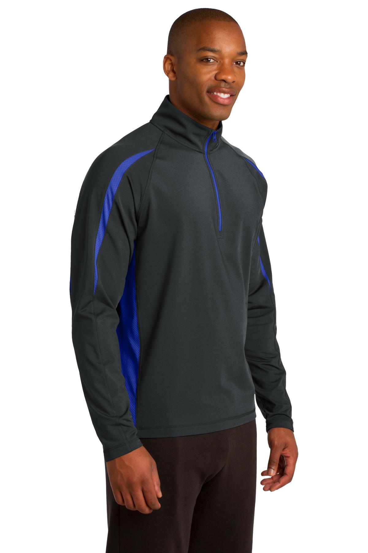 Sport-Tek Sport-Wick Stretch 1/4-Zip Colorblock Pullover. ST851, custom hoodie or sweatshirt with logo imprint 3