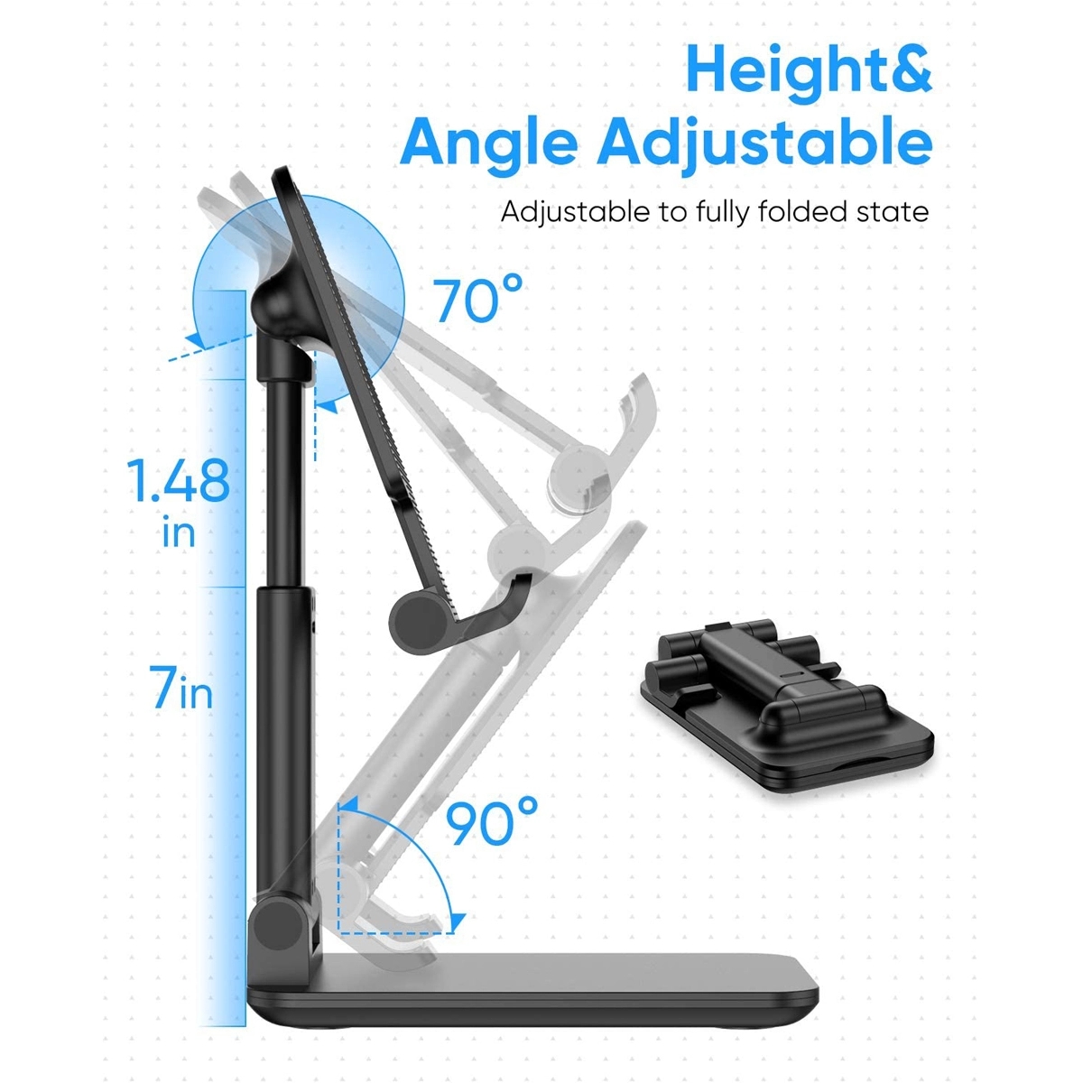 Height Adjustable Foldable Cell Phone Stand 3