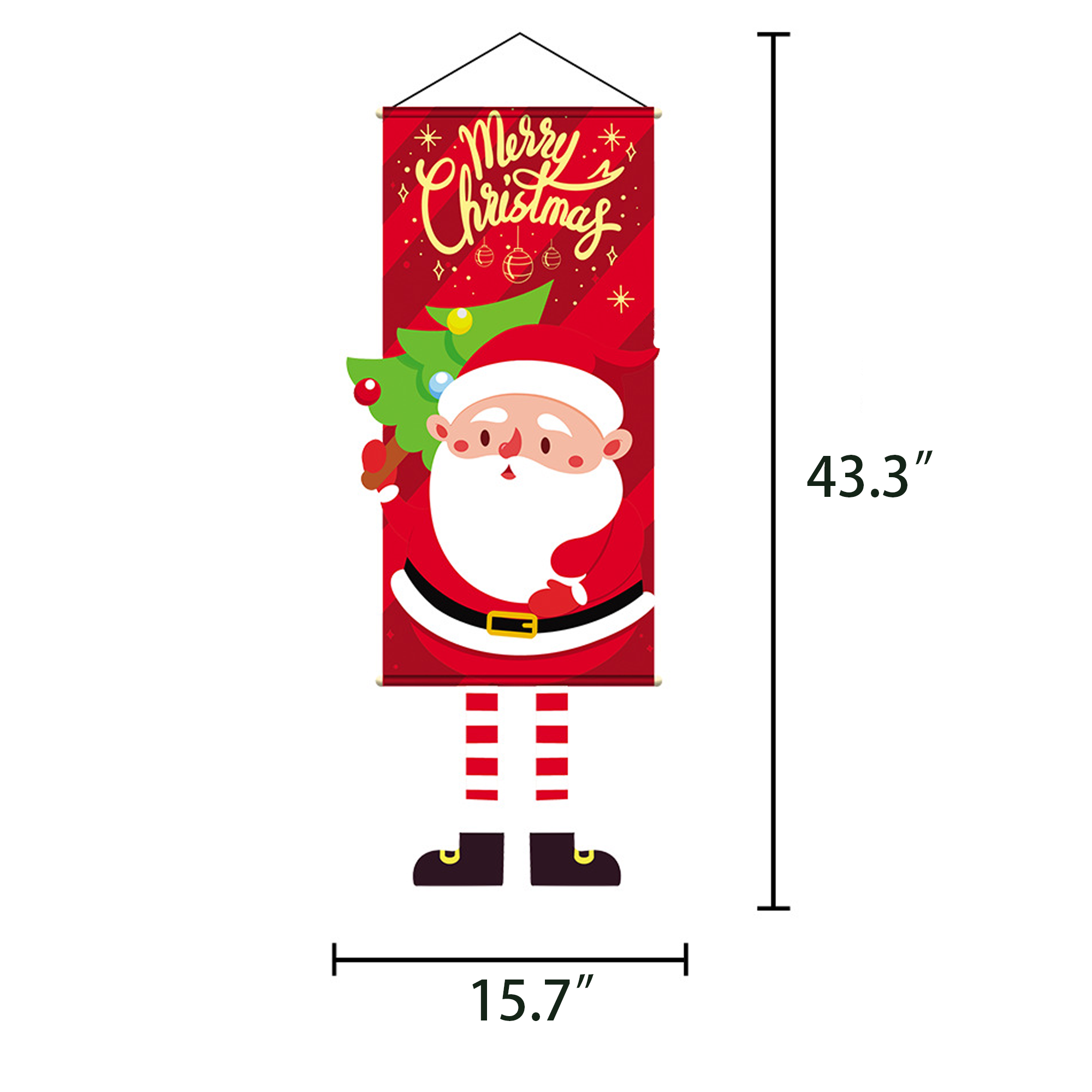 Custom Xmas Hanging Banner Personalized Fireplace Mantel Decor 2