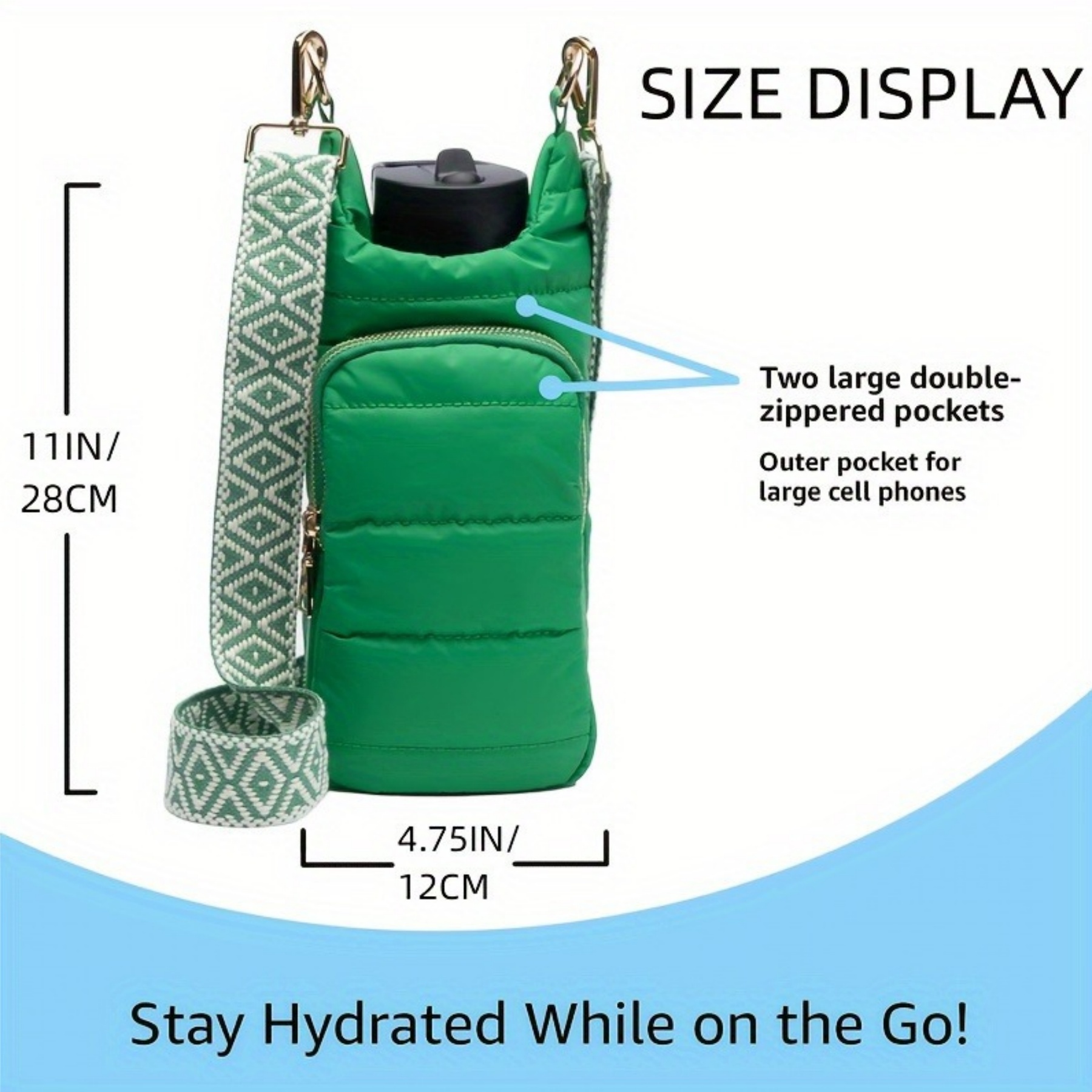 Crossbody Water Bottle Cooler Bag with Adjustable Strap 2