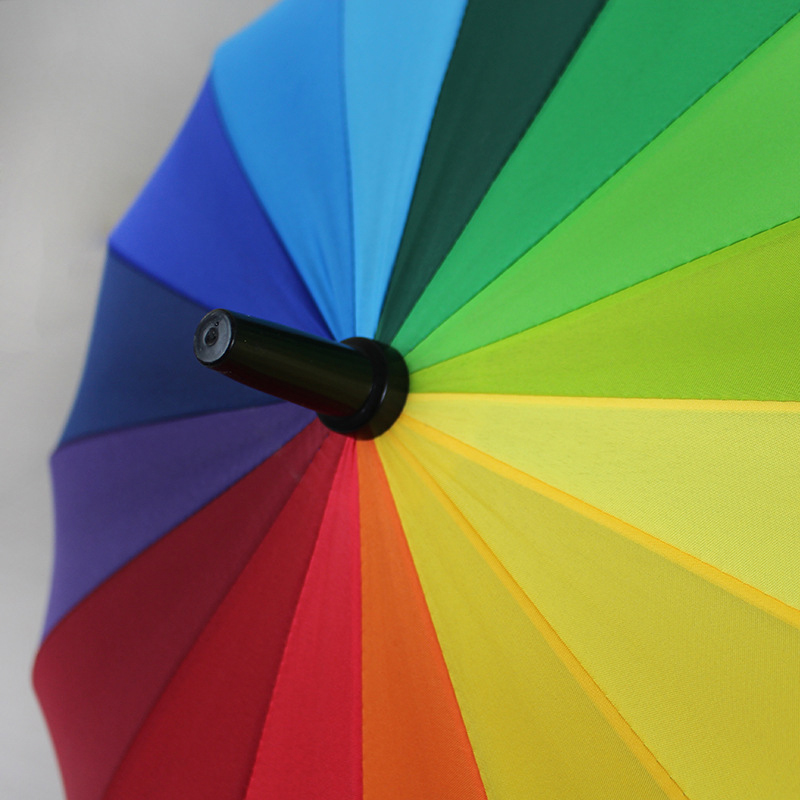 16 Bone Creative automatic Rainbow Umbrella Long Handle Umbrella 4