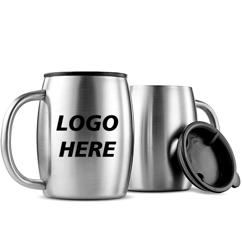 Custom 14 oz Double Wall Coffee Cups With Lid & Handle 2