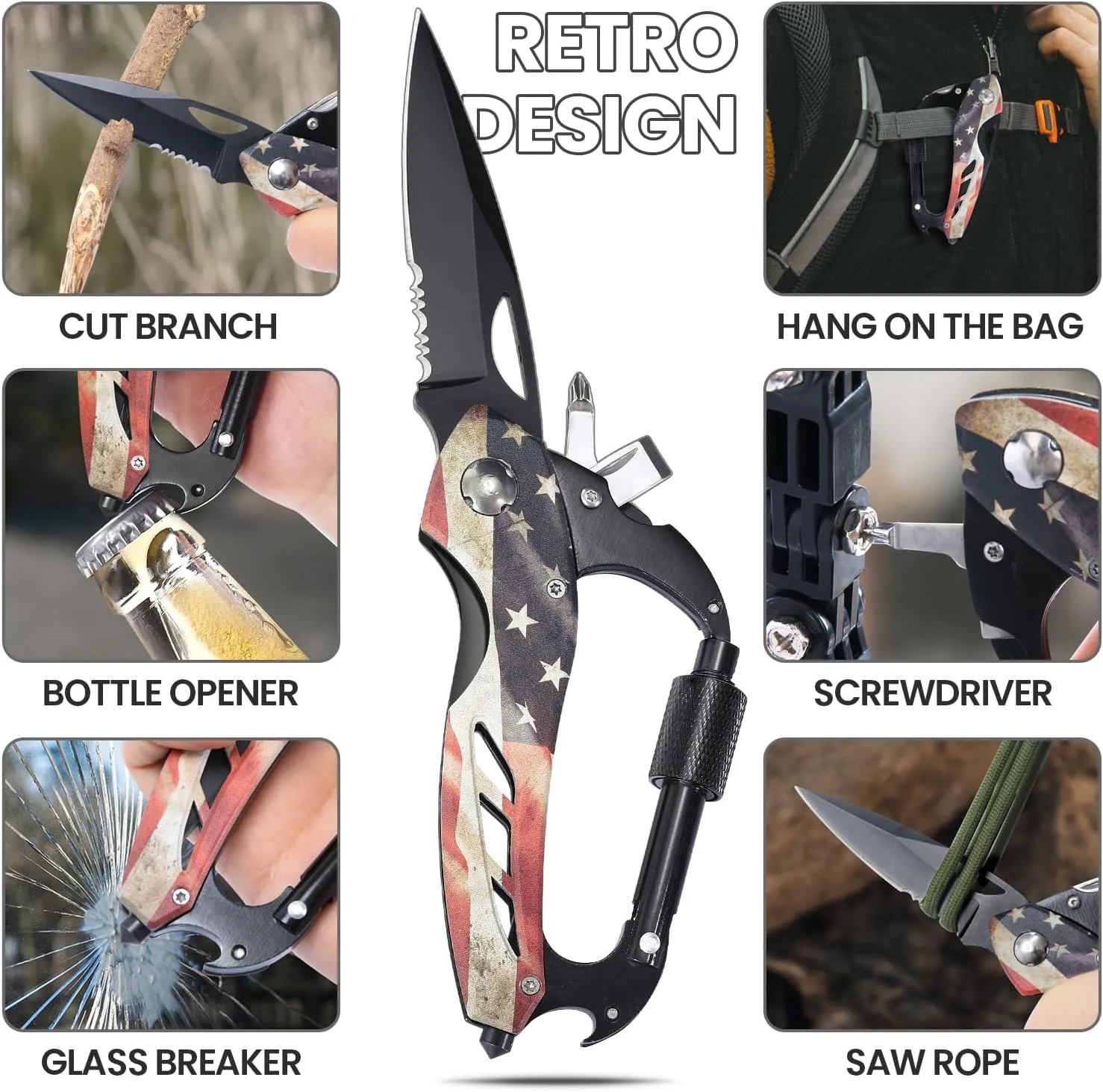 Multitool Carabiner With Folding Pocket Knife 7