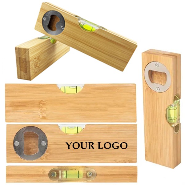 Bamboo Level With Bottle Opener 1