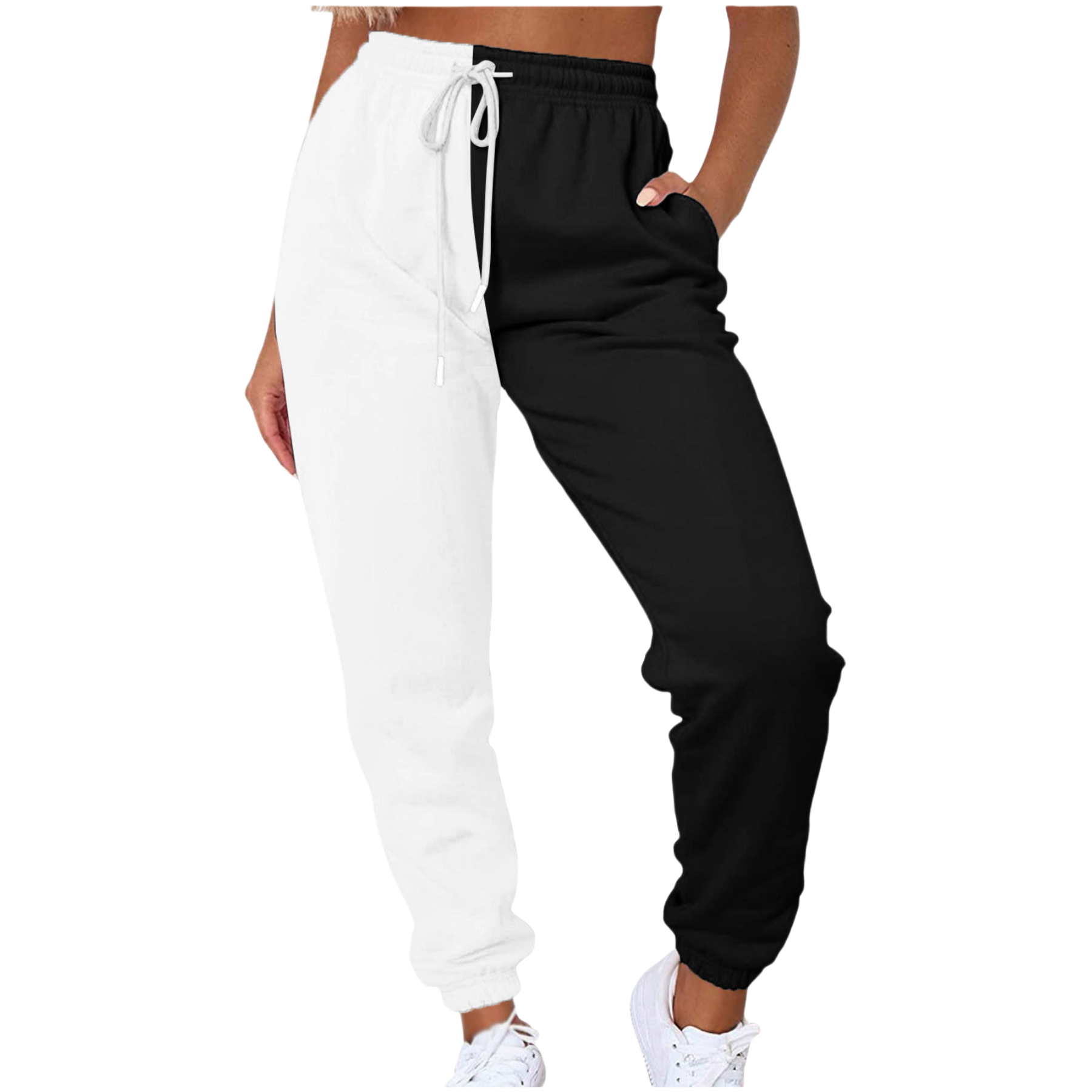 Color Block Drawstring Sweatpants Womens Chic Pants 14