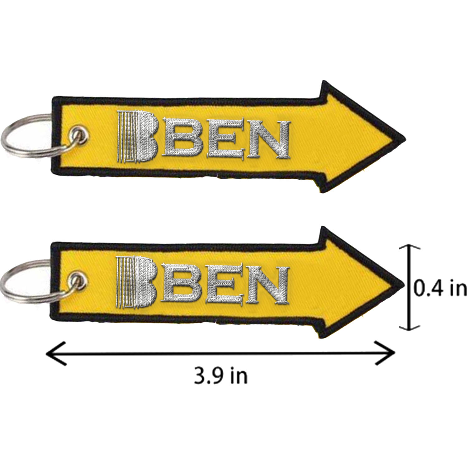 Embroidered short strap woven label keychain 3