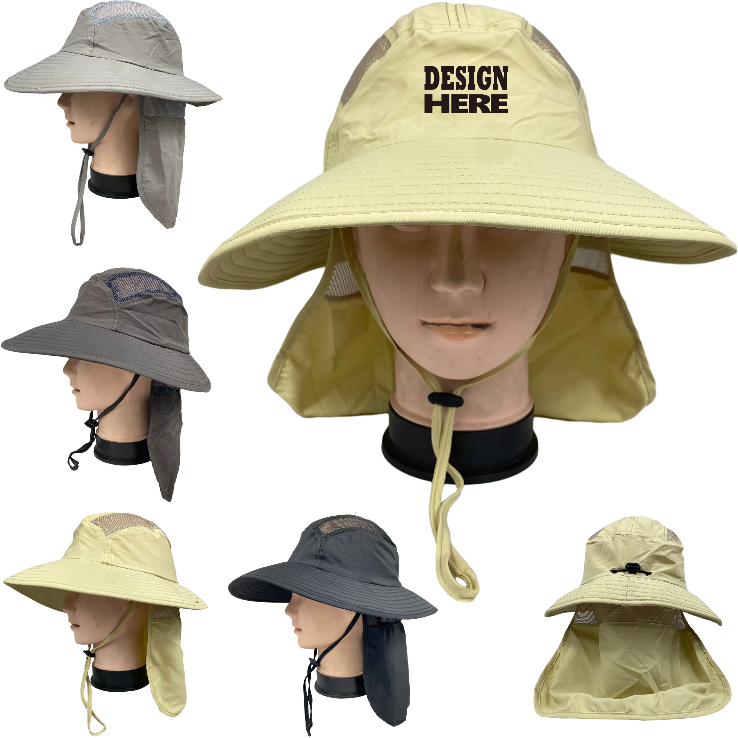 Wide Brim Waterproof Safari Mesh Bucket Hat