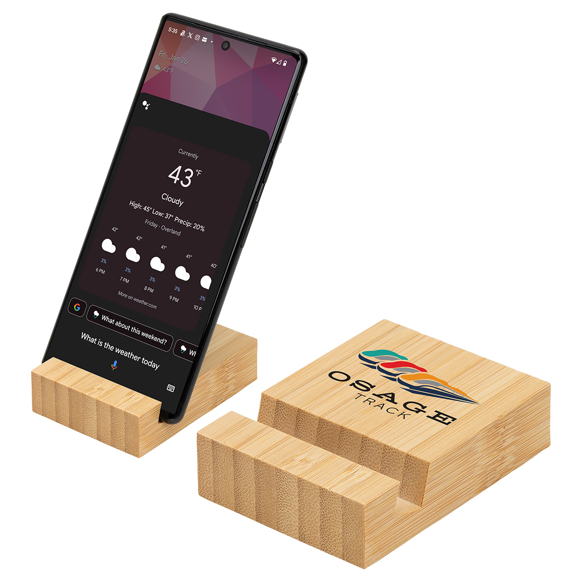 Bamboo Bloc Phone Stand 3