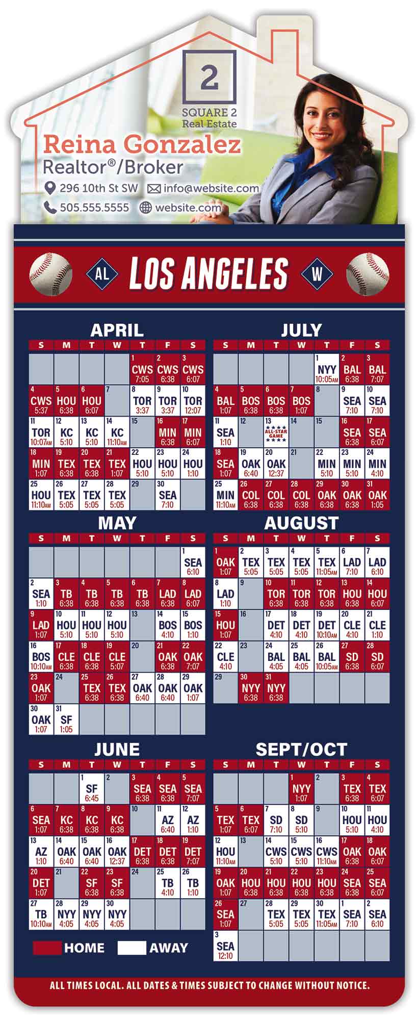 Magna-Card House Shape Magnet - Baseball Schedules (3.5 x 9) 2