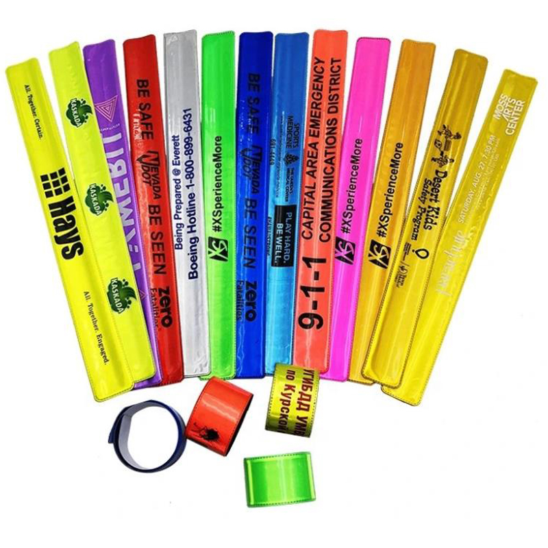 Custom Logo Fun Toy Promotional Reflective PVC Slap Band 2