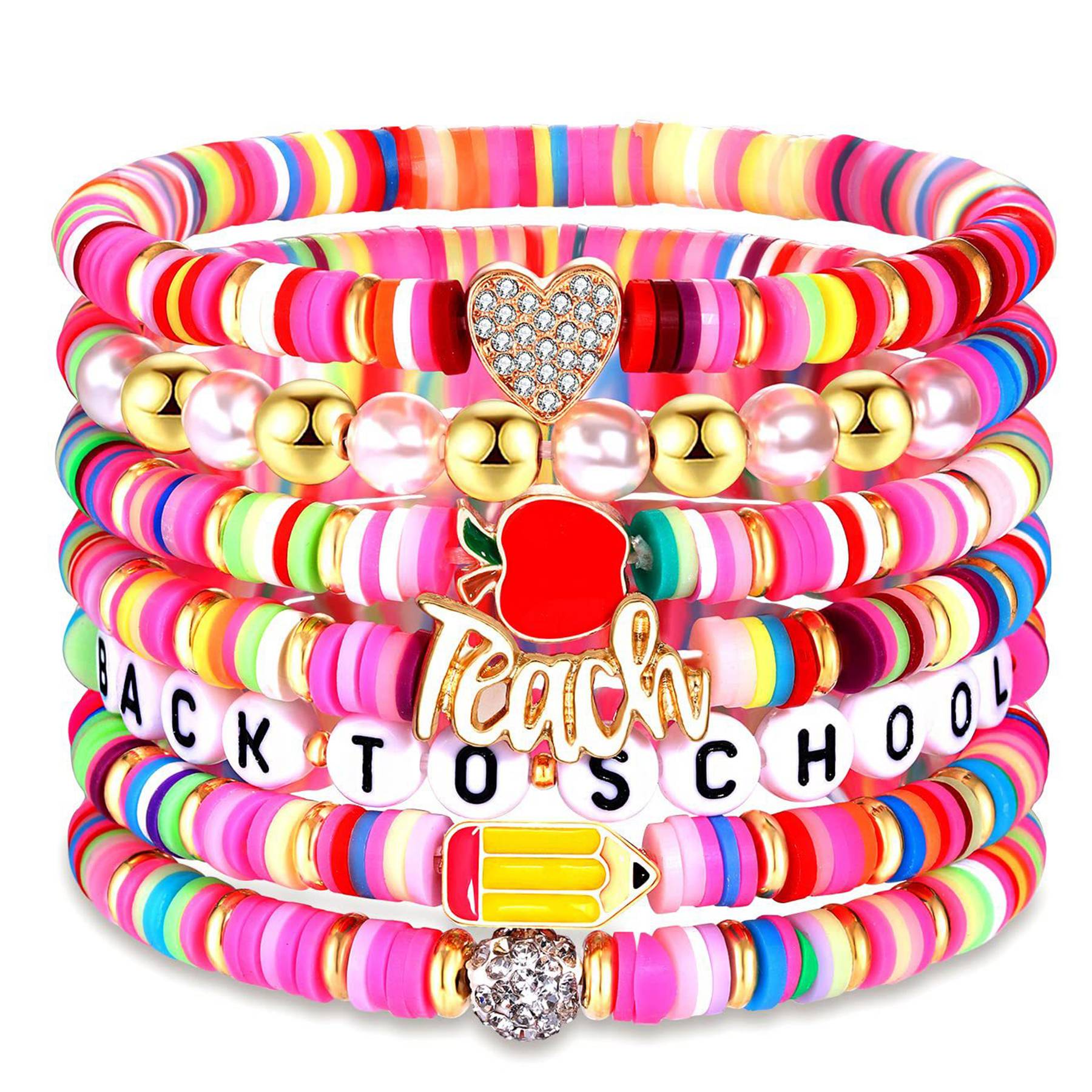 Plastic Colorful soft earthenware pendant bracelet 5