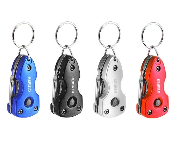 Multifunction Folding Pocket Mini Tool LED Keychain 3