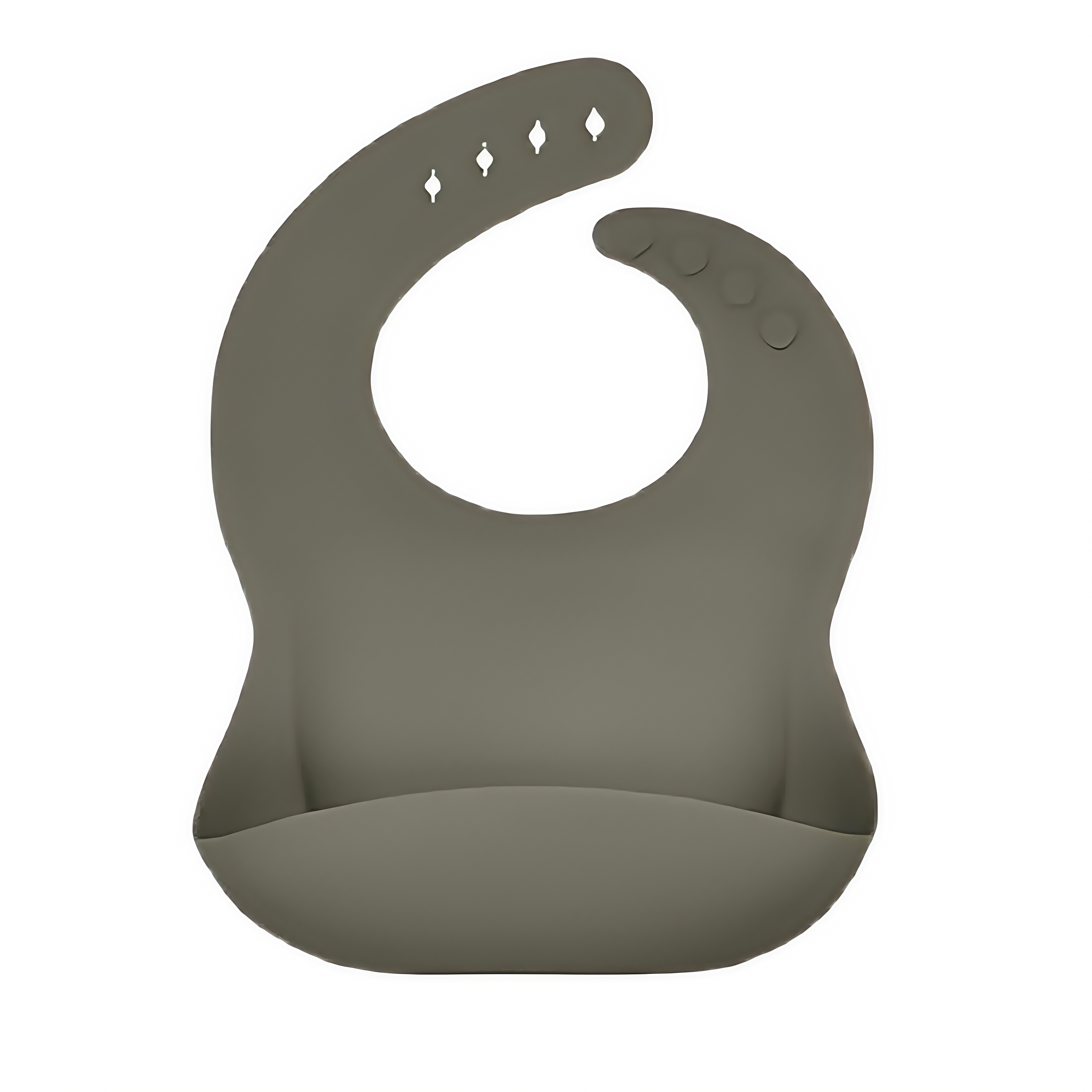3D Curved Silicone Baby Bib with 4 Adjustable Straps 3