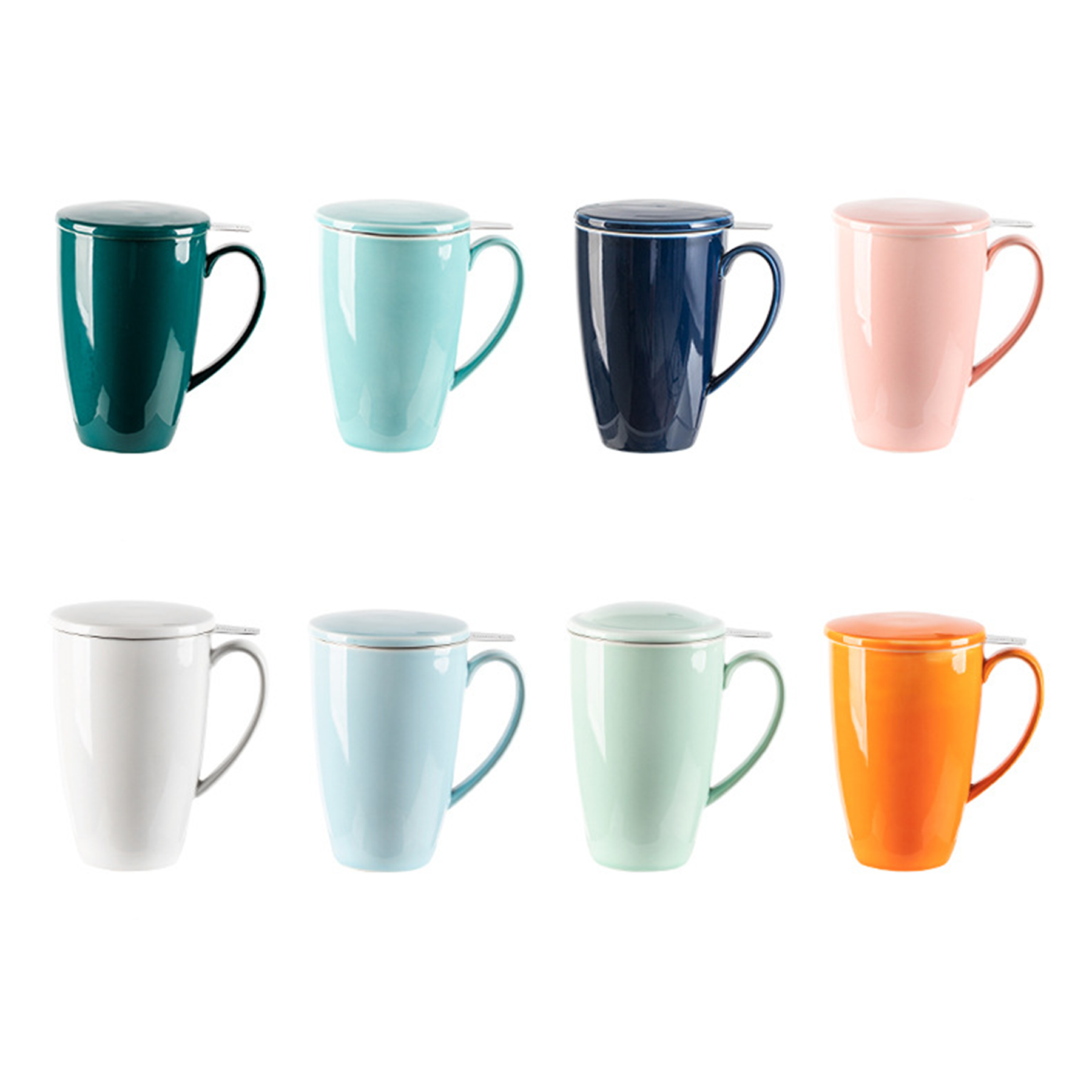 15 OZ Porcelain Tea Mug with Infuser and Lid 2