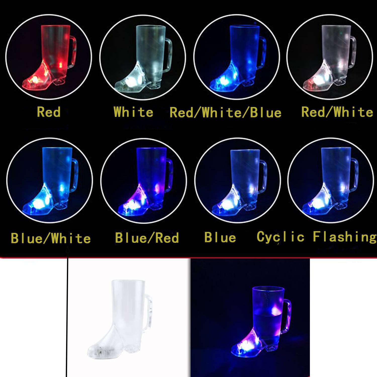15Oz Plastic Light-Up Cowboy Boot Mug 6