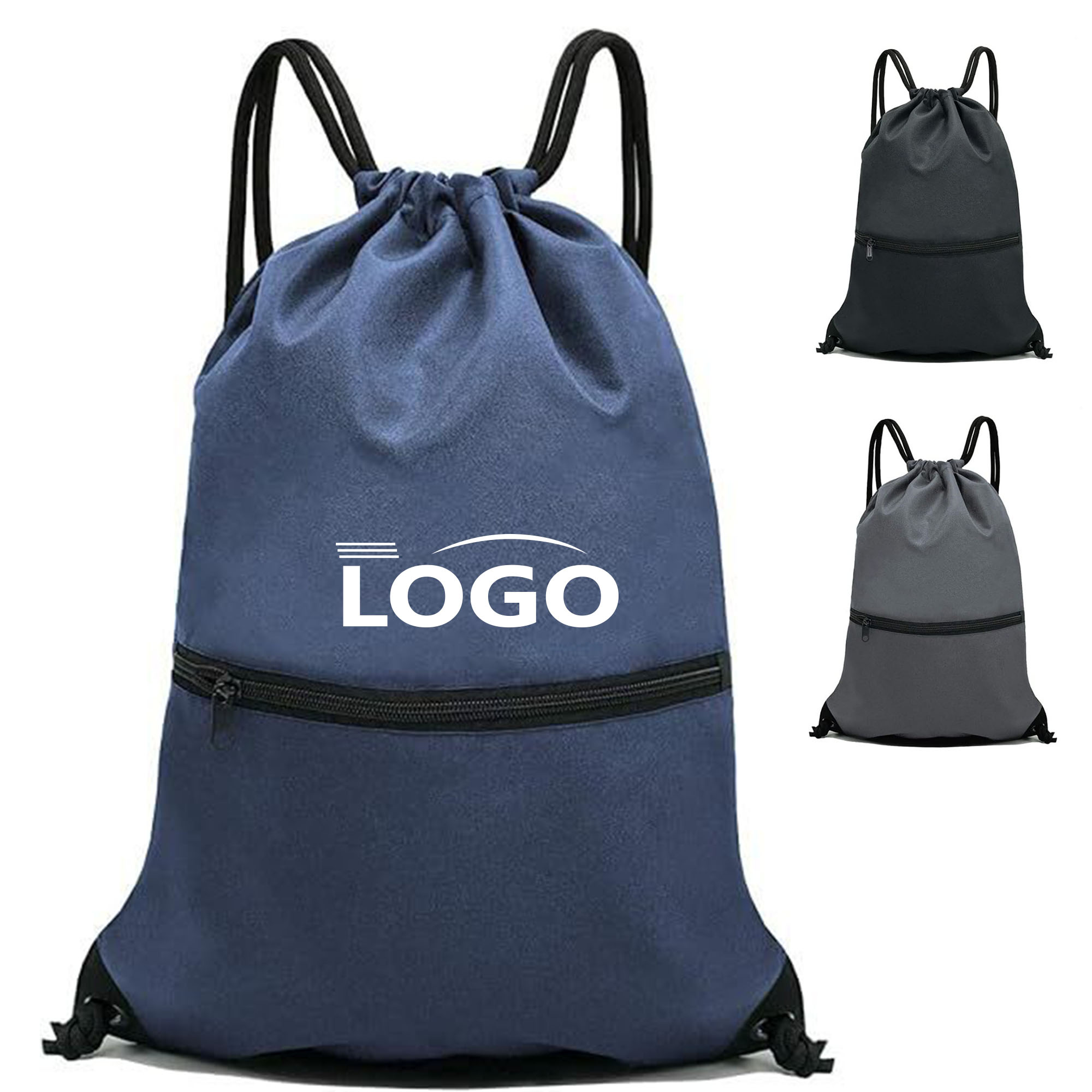 Polyester Drawstring Sports Bag with Pocket 4