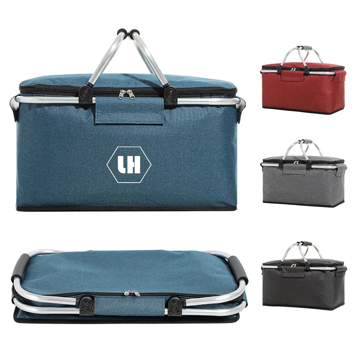 Folding Picnic Basket Shopping  Cooler Bag 1