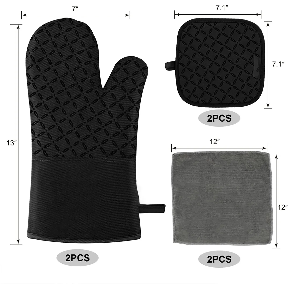 Custom Silicone Oven Baking Cooking Tool Kit With Gloves 3