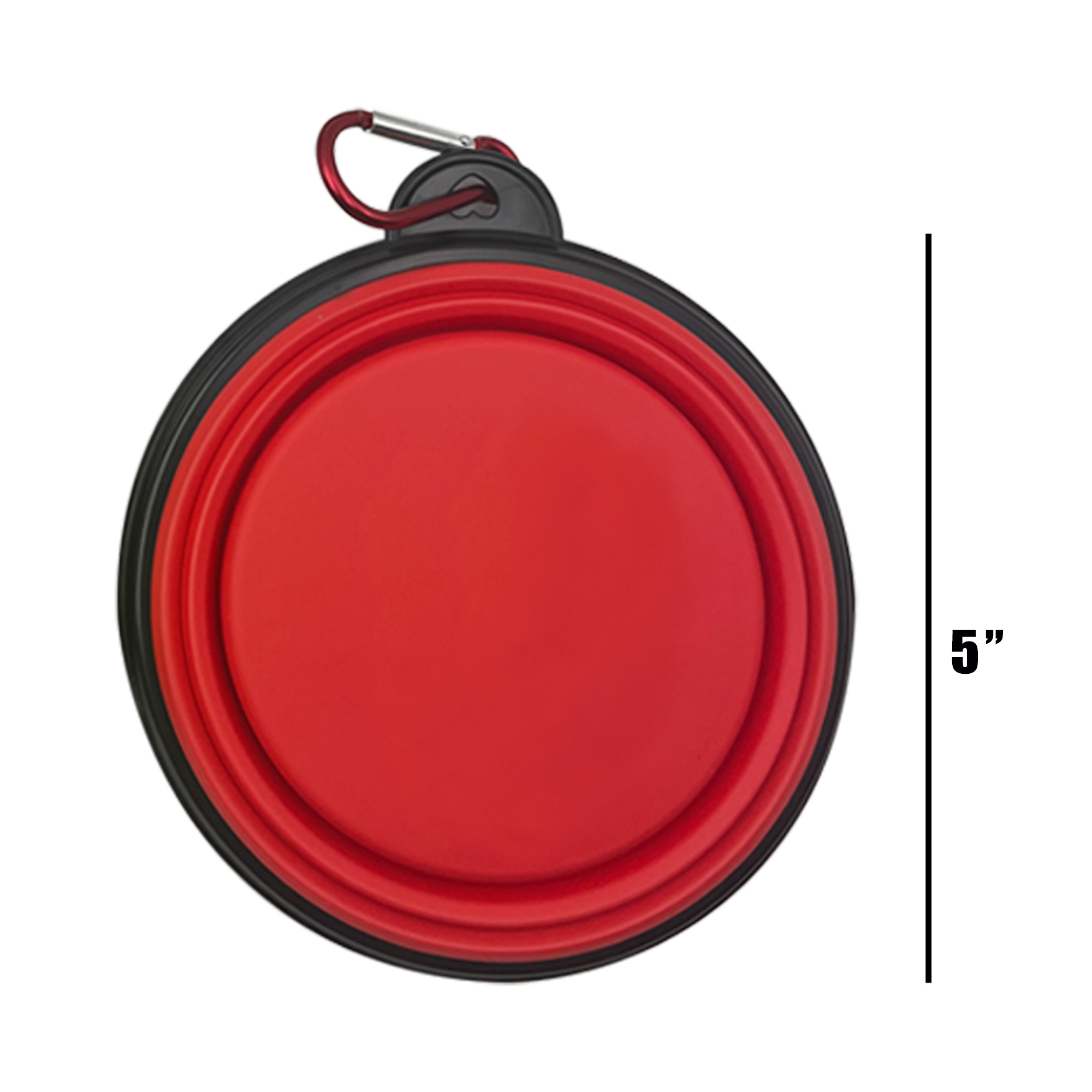 Collapsible Pet Dog Bowl with Carabiner 1