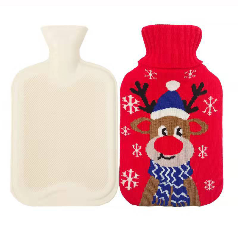 1000ml Rubber Hot Water Bottle With Knitted Cover 2