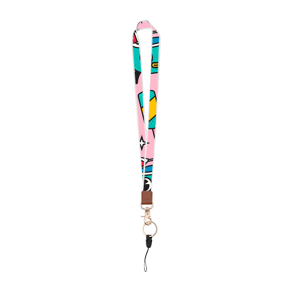 1/2" Custom Polyester Leather Stitching Lanyard 3