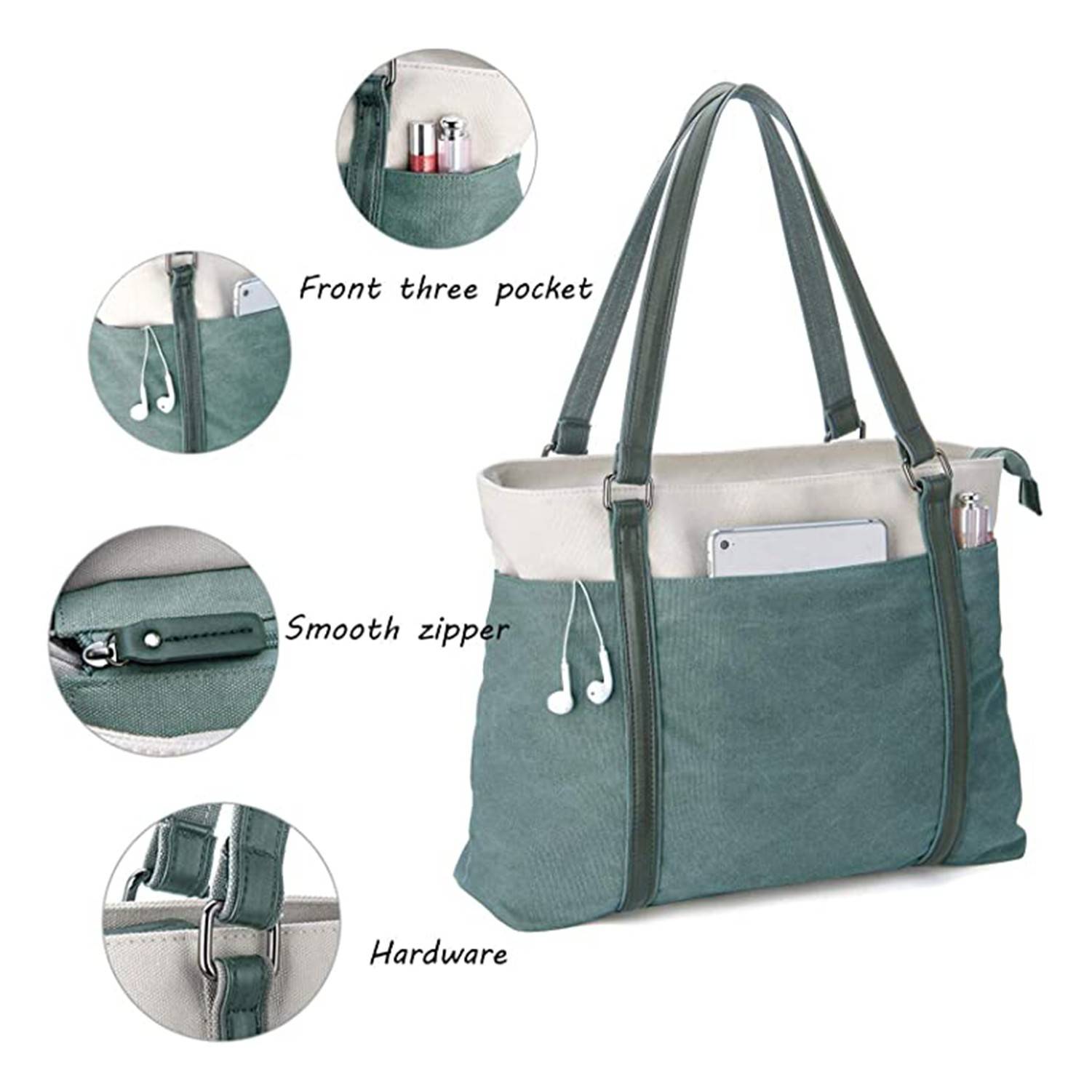 Women Splice Canvas Tote Bag 2