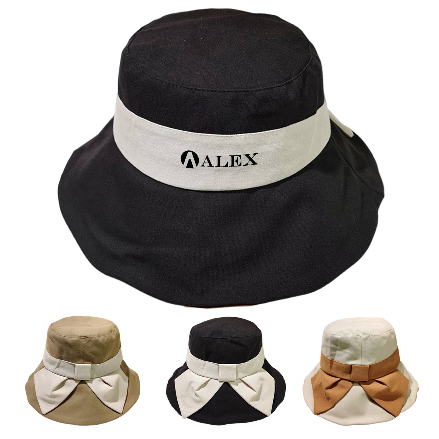 Bowknot Big Brim Fisherman Hat Women Summer 1