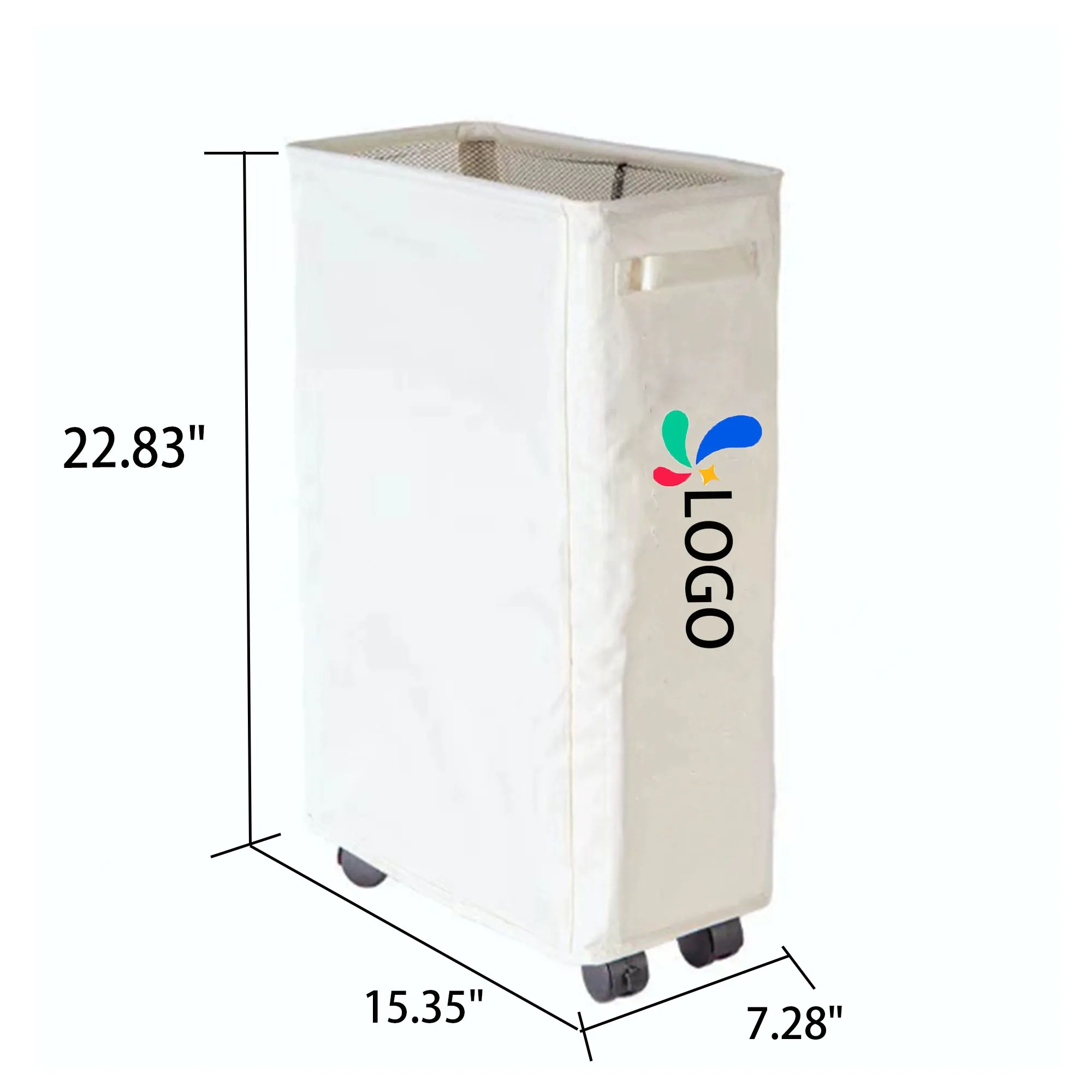 Rolling Slim Laundry Basket 4