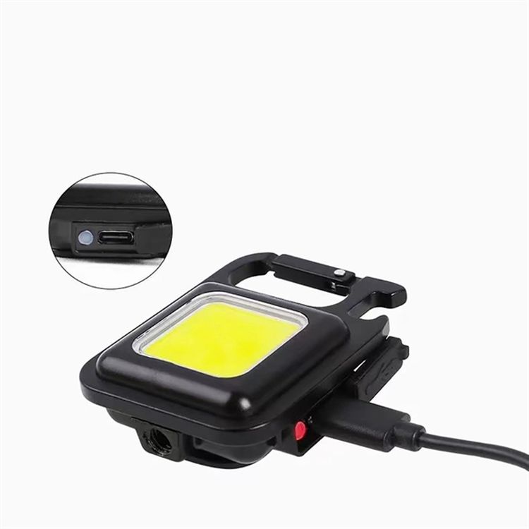 800-Lumen Rechargeable COB Foldable Keychain Flashlight 2