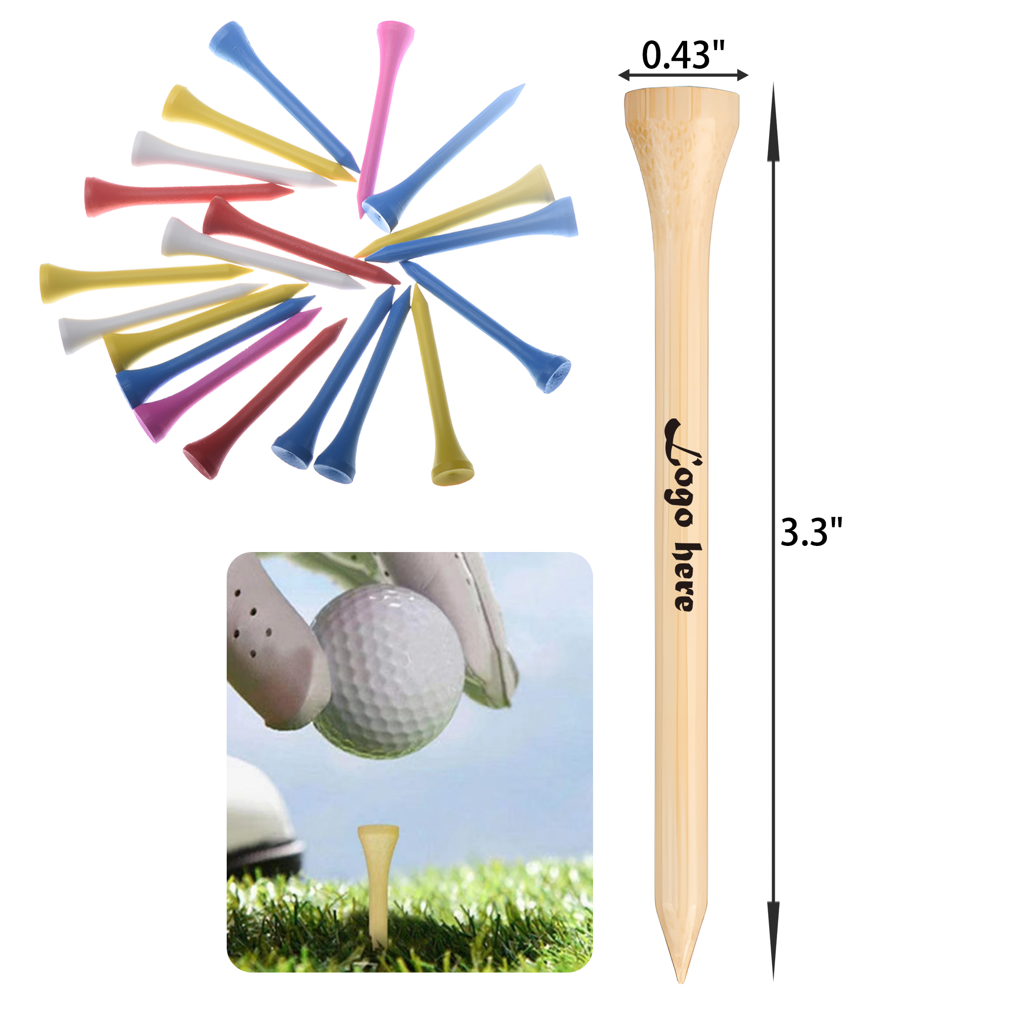 MOQ 50 PCS Durable Golf Tee With Wooden Tee 1