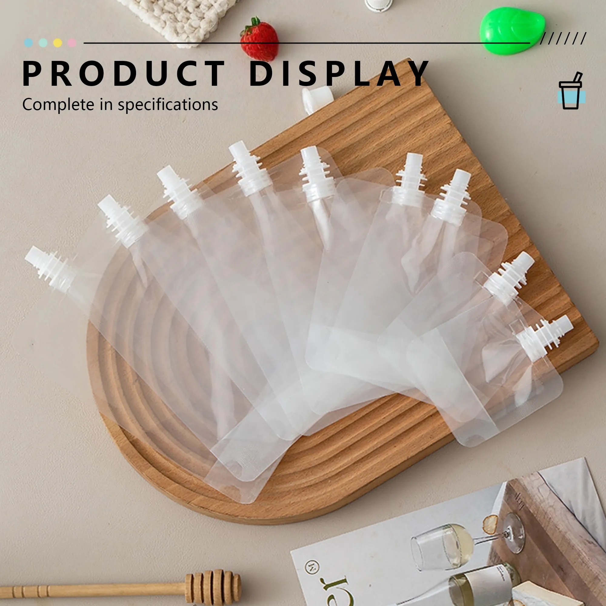 10oz Clear Stand Up Liquid Drinking Spout Bag 9