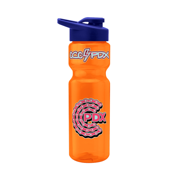 Blazer 28oz Transparent Bike Bottle w/Drink-thru Lid 2558