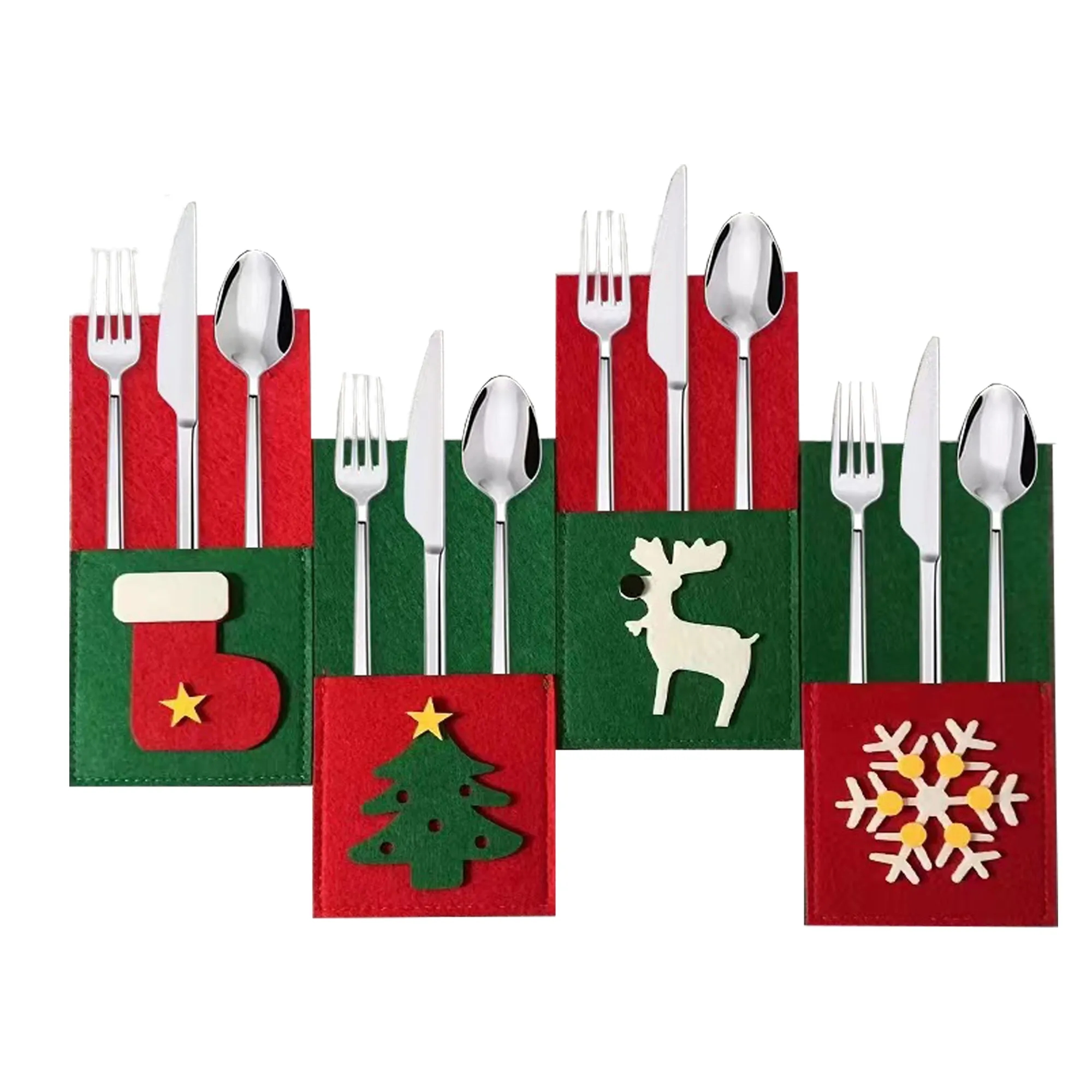 Felt Cutlery Pouch Christmas Decorations 3