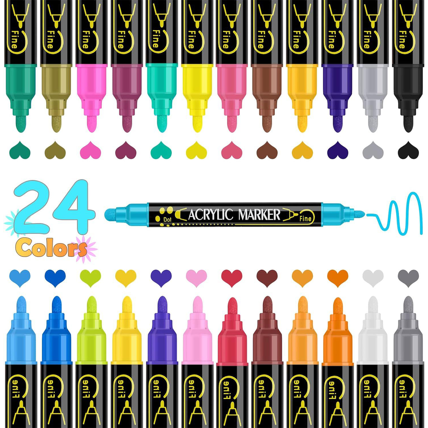 Plastic Water-Based Double-Ended Colored Pen 3