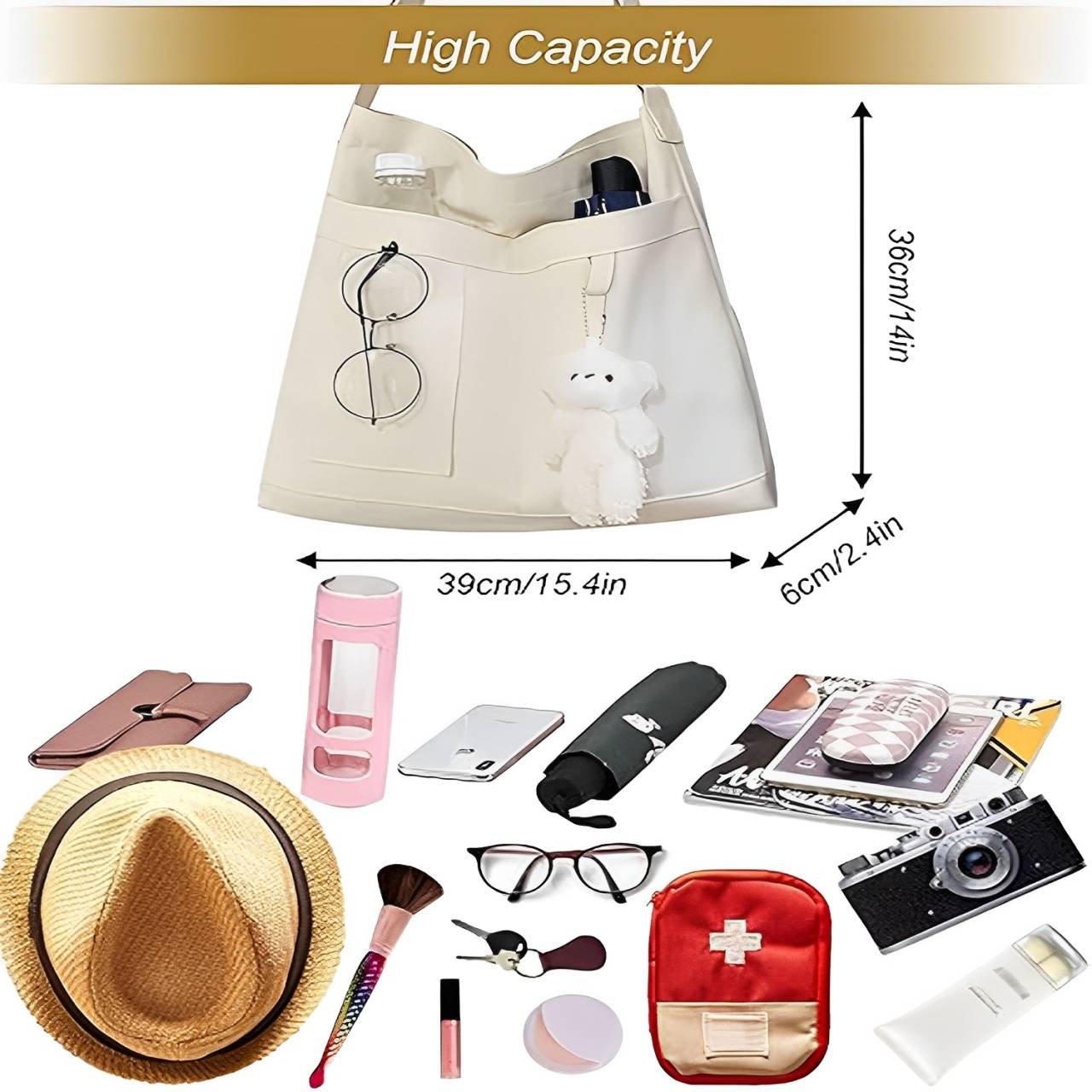 Canvas Zipper Pocket Crossbody Shoulder Bag 10