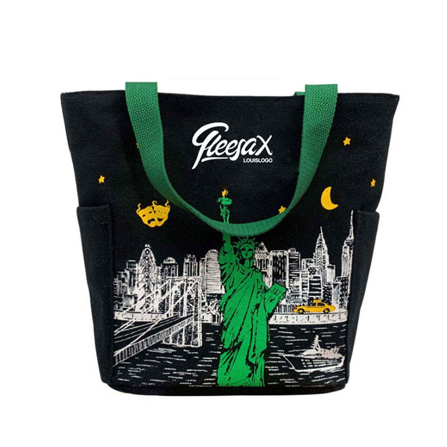 Canvas Tote Bag with Outer Pocket, custom tote bag with logo imprint 9