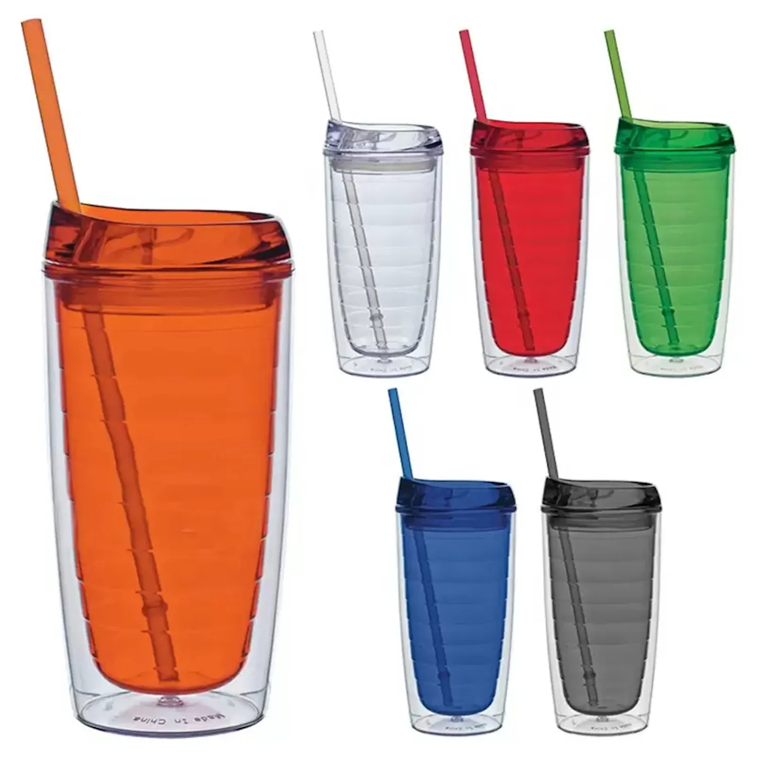 16 Oz Double Wall Solid Clear Orbit Acrylic Tumbler 3