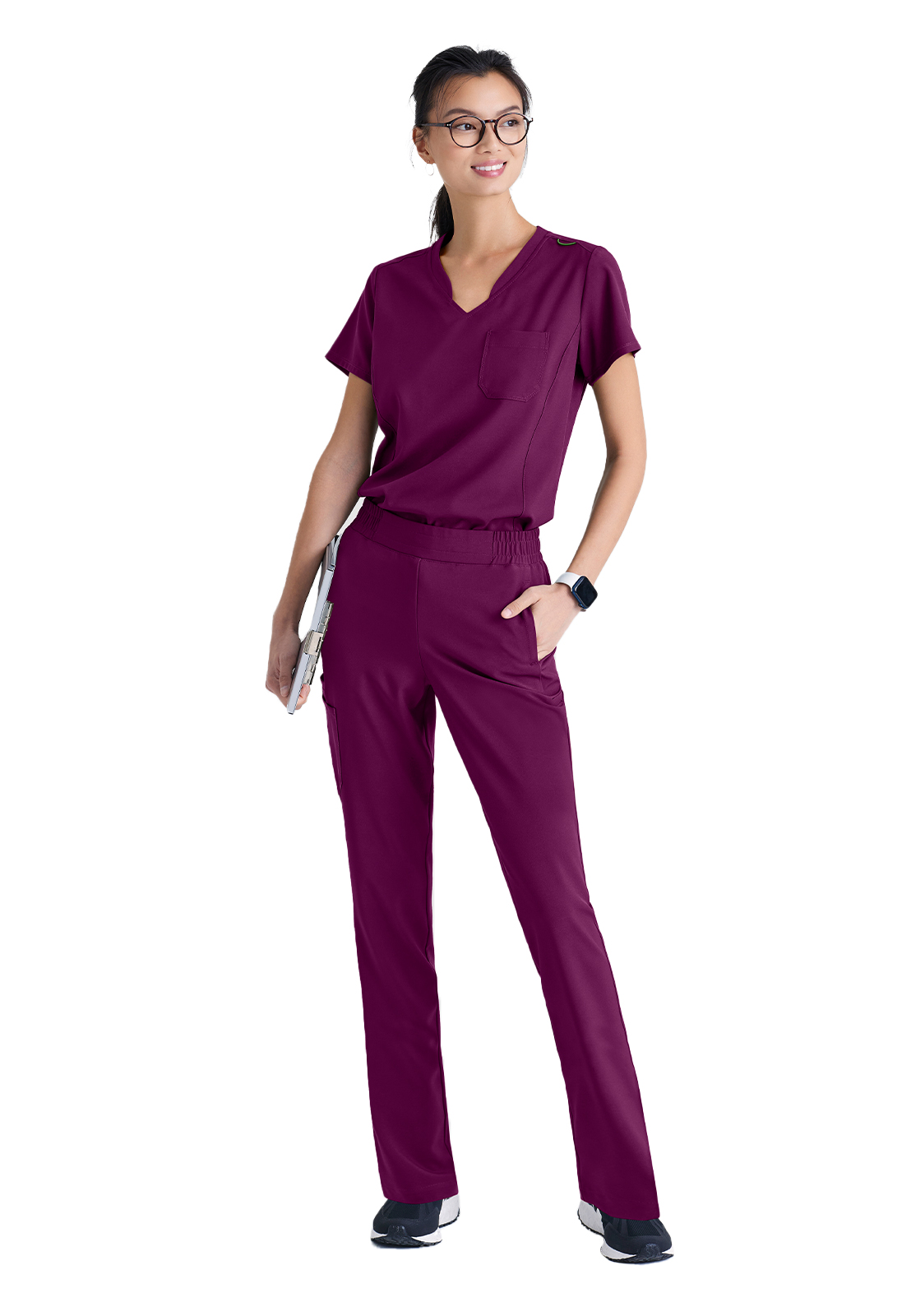 Grey's Anatomy Evolve Stretch - Women's One-Pocket Banded V-Neck Sway Scrub Top 9