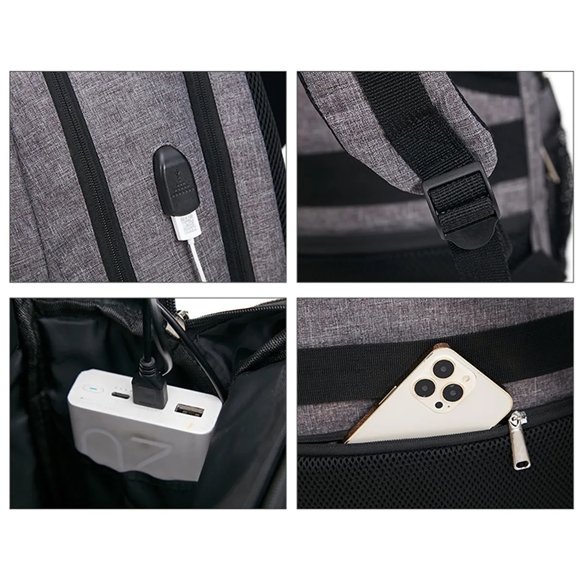 Business Hiking Travel Backpack with USB Charging Port 2