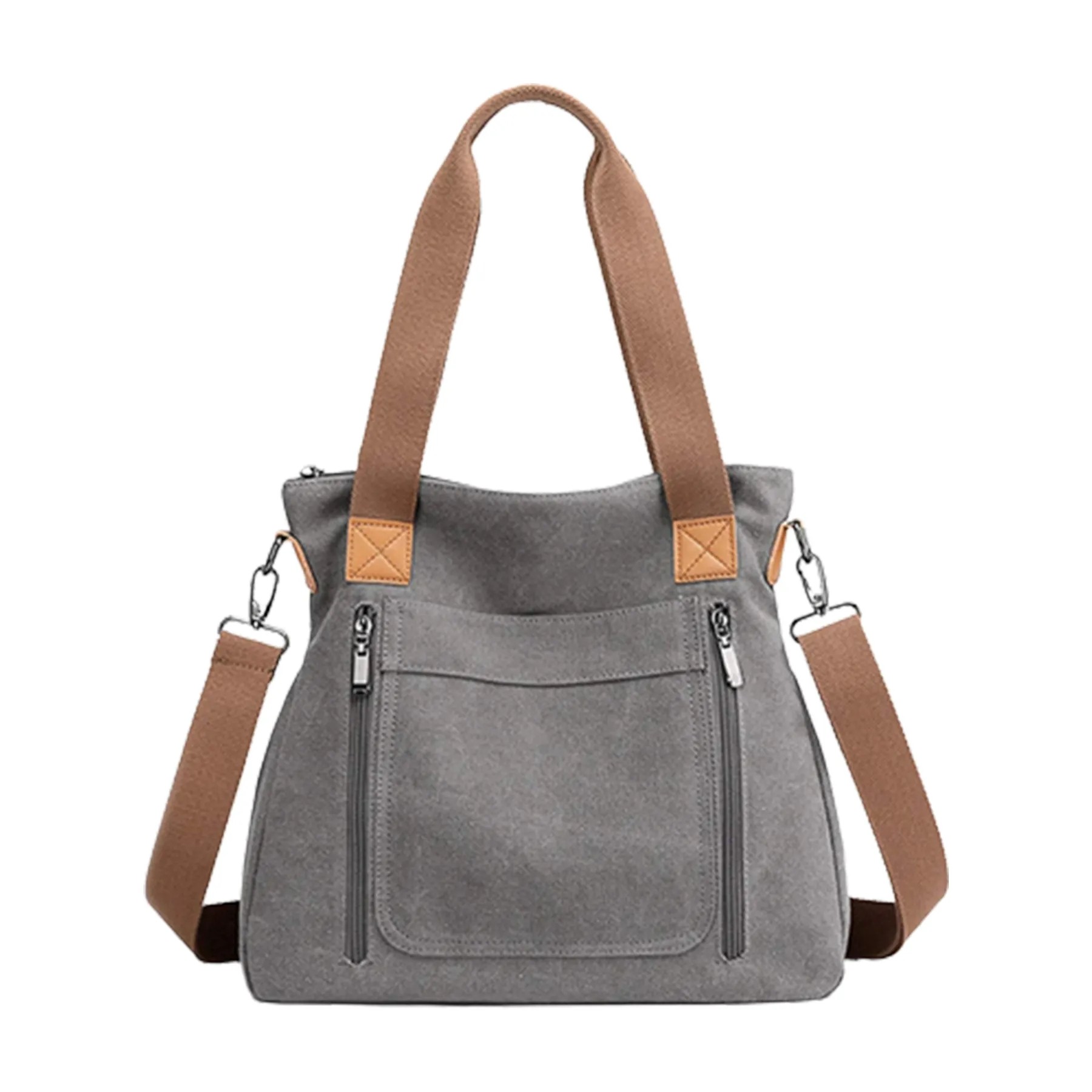 Full-Color Canvas Tote Bag W/ Multi Pockets 2