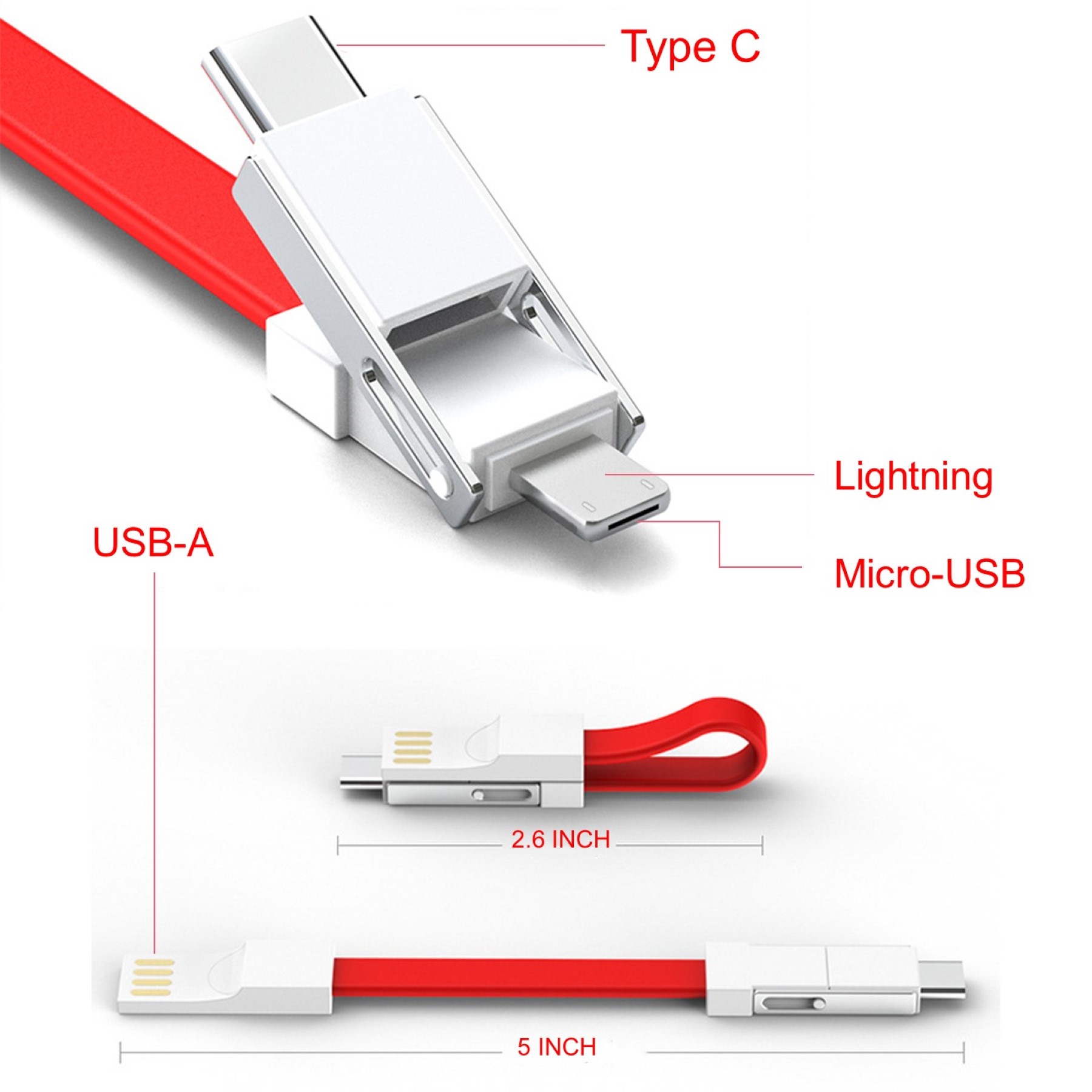 3-in-1 Mini Magnetic Charging and Data Cable Keychain 8